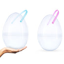Set of 2 Transparent Jumbo Large Size Plastic Easter Eggs with Handles 10 Inches