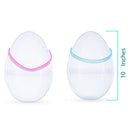 Set of 2 Transparent Jumbo Plastic Easter Eggs with Handles Large Size 10 Inches