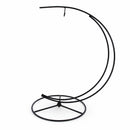 Double Curve Crescent Black Metal Photo Picture Frame and Ornament Display Stand 9.25 Inches