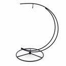 Double Curve Crescent Black Metal Photo Picture Frame and Ornament Display Stand 9.25 Inches