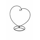 Heart-Shaped Hanging Photo Picture Frame and Black Metal Ornament Stand 9.75 Inches