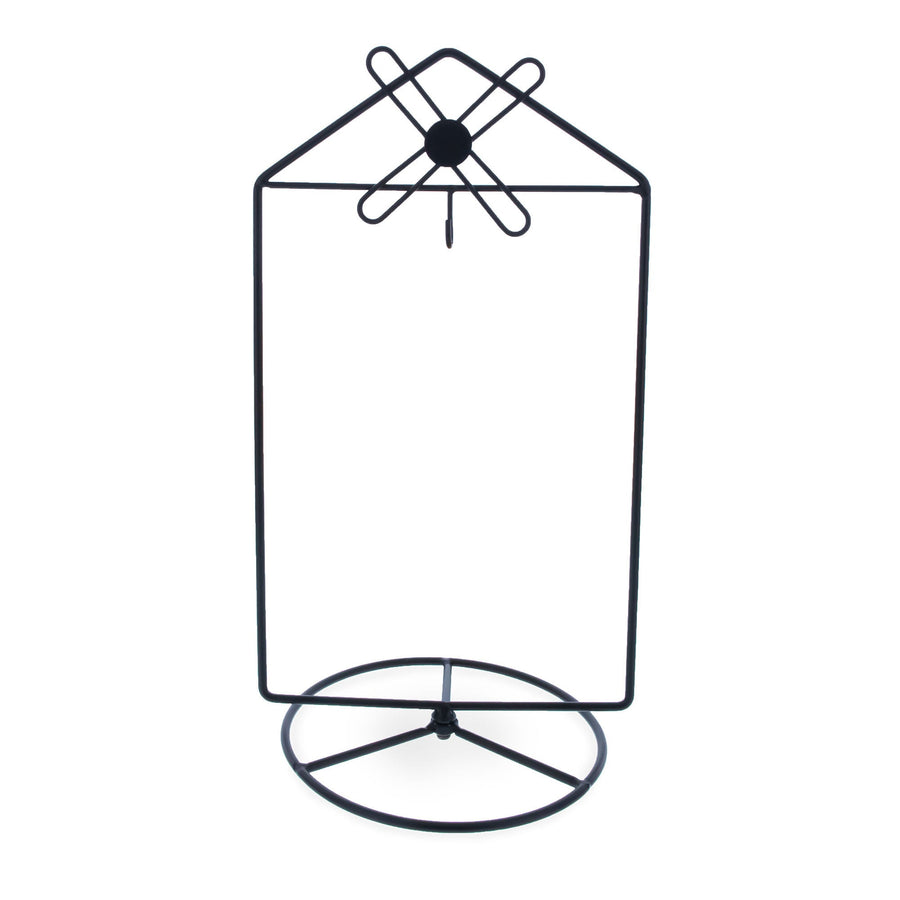 Black Windmill Roof House Hanging Photo Picture Frame and Metal Ornament Stand 10.15 Inches