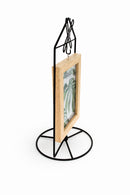 Black Windmill Roof House Hanging Photo Picture Frame and Metal Ornament Stand 10.15 Inches