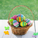 Set of 12 Large Geometric Plastic Easter Eggs 3 Inches