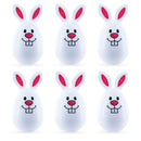 Set of 6 White Bunny Plastic Easter Eggs