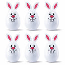 Set of 6 White Bunnies Plastic Easter Eggs