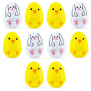 10 Playful Bunny & Chick Plastic Easter Egg 2.25 Inches