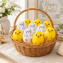 Set of 10 Bunny and Chick Easter Eggs Fillable Plastic Eggs Cute Kids Egg Hunt Party Supplies 2.25 Inches