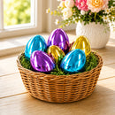 Set of 6 Large Fillable Metallic Plastic Easter Eggs 4 Inches