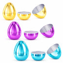 Set of 6 Large Fillable Metallic Plastic Easter Eggs 4 Inches