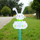 Easter Bunny Yard Sign Happy Easter Outdoor Lawn Decor with Stake Spring Garden Decoration 23.6 Inches Tall