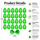 Set of 24 Glow in the Dark Easter Eggs - Large Night Prize Hunt 3.15 Inches