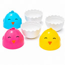 Set of 12 Hatching Chick Easter Eggs - Fillable Upright Plastic Hunt Supply