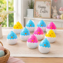 Set of 12 Easter Chick Eggs Fillable Plastic Standing Hatching Eggs Reusable Egg Hunt Set 2.25 Inches