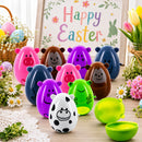 Set of 12 Animal-Themed Plastic Easter Eggs 2.25 Inches