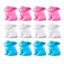 Set of 12 Multicolored Bunnies Fillable Plastic Easter Eggs