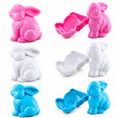 Set of 12 Multicolored Bunnies Fillable Plastic Easter Eggs