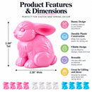 Set of 12 Multicolored Bunnies Fillable Plastic Easter Eggs