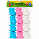Set of 12 Multicolored Bunnies Fillable Plastic Easter Eggs