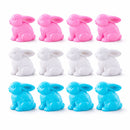 Set of 12 Multicolored Bunnies Fillable Plastic Easter Eggs