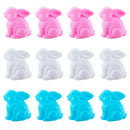 Set of 12 Multicolored Bunnies Fillable Plastic Easter Eggs