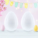 Set of 2 White Giant Fillable Plastic Easter Eggs Jumbo Large Size 10 Inches