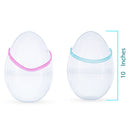 Set of 2 Transparent Jumbo Large Size Plastic Easter Eggs with Handles 10 Inches