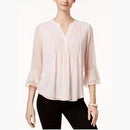 Charter Club Petite Double Ruffle Solid Pintuck Top , Petite PP