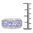 2.64 Carat Genuine Tanzanite .925 Sterling Silver Ring