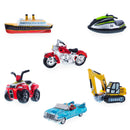 Santa Riding Retro Scooter with Gifts Glass Christmas Ornament