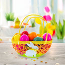 Set of 2 Easter Baskets with White Bunny and Flowers