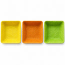 Set of 3 Green, Orange & Yellow Sisal Silk Trays 7 Inches