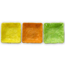 Set of 3 Green, Orange & Yellow Sisal Silk Trays 7 Inches