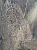 Turquoise Cross Pendant Chain Necklace - PREORDER
