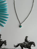 Turquoise Heart Gold Chain Necklace