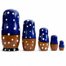 Set of 5 Winter Village Scene Nesting Dolls 6.5 Inches