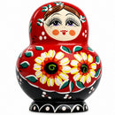 Set of 10 Daisy Flowers on Red Dress Nesting Dolls 7 Inches