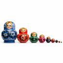 Set of 9 Rainbow Collection Blue Nesting Dolls 4.75 Inches