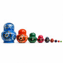 Set of 9 Rainbow Collection Blue Nesting Dolls 4.75 Inches