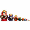 Set of 9 Rainbow Wooden Nesting Dolls 4.75 Inches