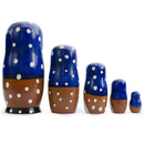 Set of 5 Winter Village Scene Nesting Dolls  6.5 Inches