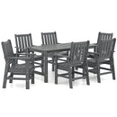 7 Pieces Patio Dining Set Outdoor HDPE Weather Resistant Table and Chairs Set