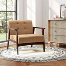 Rubber Wood Frame Accent Chair with Armrest for Living Room
