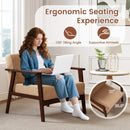 Rubber Wood Frame Accent Chair with Armrest for Living Room