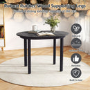 43 Inch Wooden Dining Table with Rubber Wood Legs for 2-4 People-Black