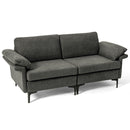 Modern Fabric Sofa and Accent Chair with 2 Side Table for Living Room