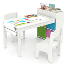 Kids Art Table and Chairs Set with 2 Chairs and Paper Roll
