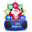6 Feet Inflatable DJ Santa with Rotating Music Light and Flashing LEDs