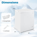141 L/5 Cu.Ft Compact Chest Freezer with 7-Gear Adjustable Temperature-White
