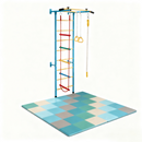 5-in-1 Swedish Ladder with Folding Baby Play Mat for Solid Wall